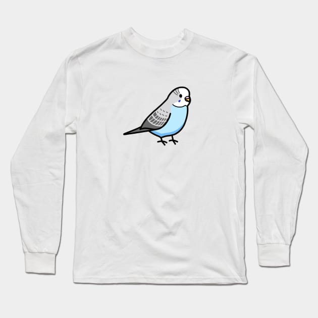 Blue Budgie Long Sleeve T-Shirt by littlemandyart